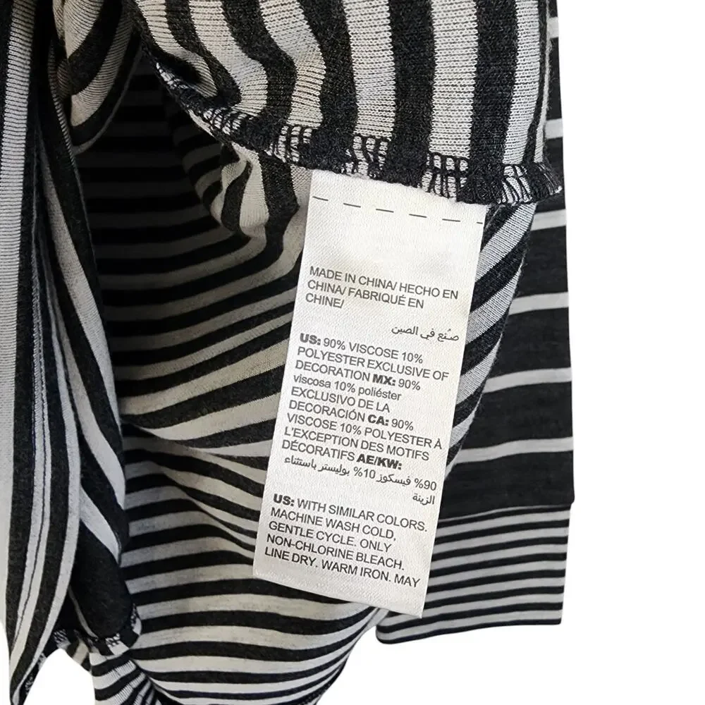Chicos Zenergy Womens Striped Cowl Neck Tunic Sweater Size Small‎ Heather Gray